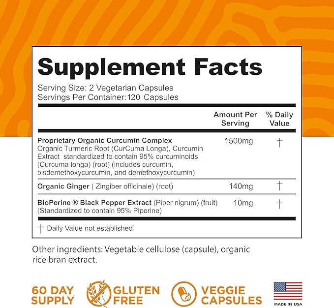 Turmeric Curcumin Supplement – 95% Curcuminoids with BioPerine Black Pepper & Ginger – 240 Capsules for Joint Support & Mobility – High Absorption Tumeric Curcuma Pills