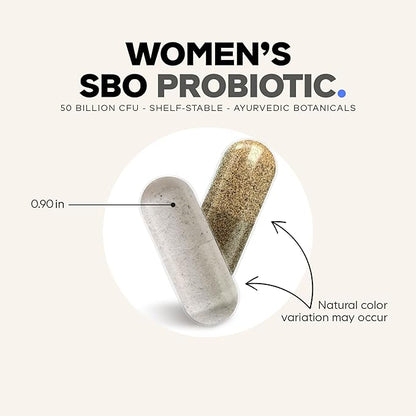Codeage Women’s Probiotics Supplement - 50 Billion CFUs - SBO Probiotics & Prebiotics - Cranberries - Feminine Health - Fermented Botanical Blend, Whole Food Supplement - Vegan, Non-GMO - 60 Capsules