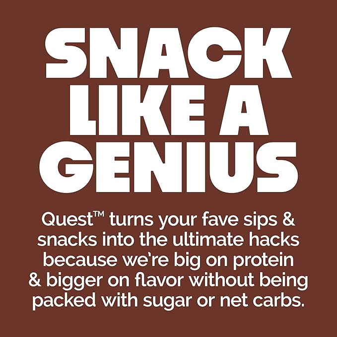 Quest Nutrition Chocolate Chip Cookie Dough Protein Bars, 21g Protein, 4, Net Carbs, 1g Sugar, High Fiber, Gluten Free, Keto Friendly, 4 Count