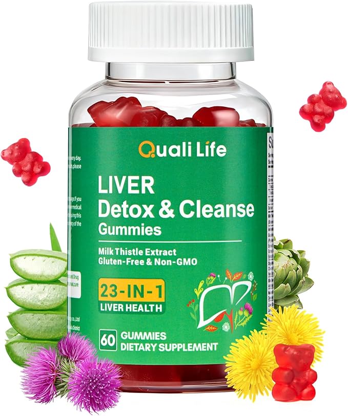 Liver Cleanse Detox & Repair Gummies - 2000mg Milk Thistle Liver Detox Supplement, Liver Support Supplement with Dandelion Root - Mixed Fruit Flavor, 60 Gummies