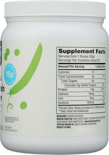 365 by Whole Foods Market, Organic Pea Protein, 16 Ounce