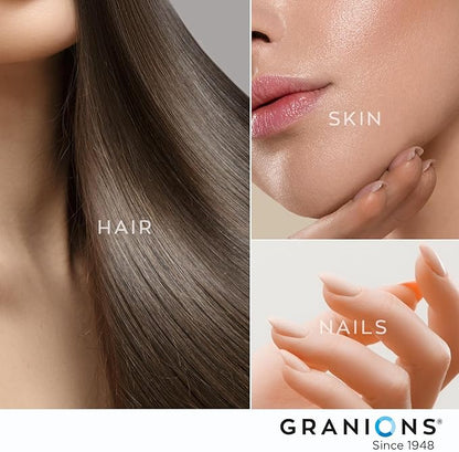 Granions Biotin 10,000 mcg Hair, Skin and Nails Pills - Extra Strength Biotin Complex with Zinc, Selenium, Millet, Bilberry, Aminos - Hair Growth Vitamins Supplement for Women & Men - 60 Tablets