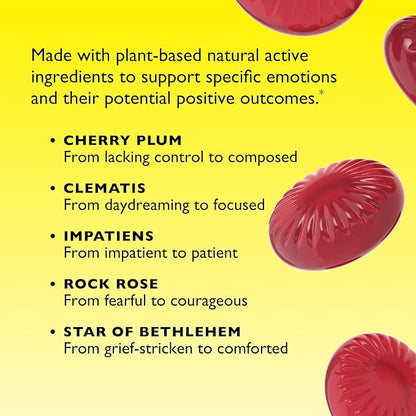 Bach RESCUE PASTILLES, Mixed Berry Flavor, Stress Relief Lozenges, Homeopathic, Flower Essences, 35 Count