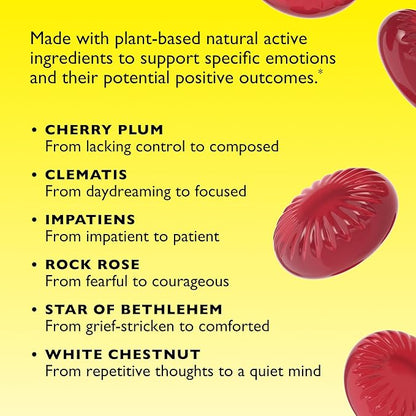 Bach RESCUE Sleep PASTILLES, Black Currant Flavor, No Melatonin Lozenges, Homeopathic, Flower Essences, 4 Pack