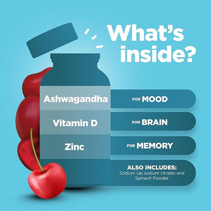 Phytoral Calming Ashwagandha Gummies for Men and Women - Root Extract with Zinc and Vitamin D - Tasty Adaptogen Stress Gummies for Adults - Energy & Mood Support - 60 Ct
