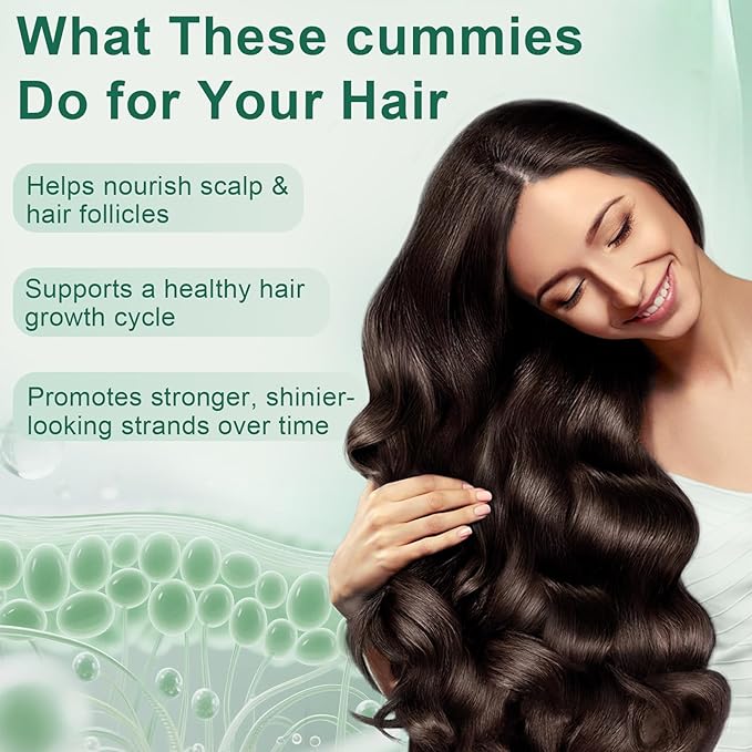 Sea Moss Gummies for Hair Loss，Hair Loss Gummies with Organic Sea Moss，Pearl Powder & Aloe Vera,Vitamin C, Vitamin E, Supports Hair & Skin Wellness Dietary Supplement — 60 Gummies