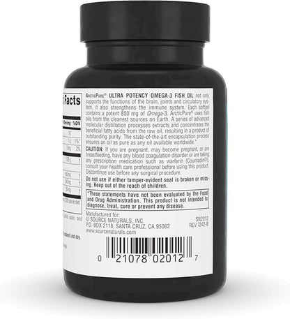 Source Naturals ArcticPure Ultra Potency 850 mg Omega-3 Fish Oil - 30 Softgels