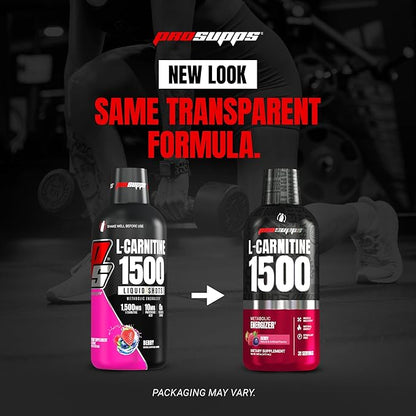 ProSupps L-Carnitine Liquid 1500, Stimulant-Free Liquid Shots for Men & Women - Clean Workout Drink for Energy, Performance & Muscle Recovery - No Sugar, No Carbs - 31 Servings, Berry
