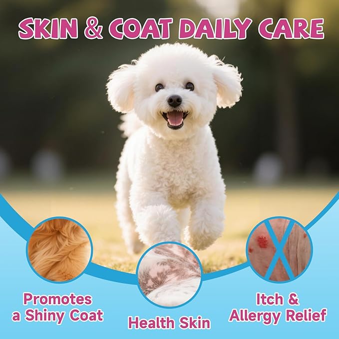Collagen for Dogs Joint Health, Grass-fed Dog Collagen Drops with Omega 3, Vitamin C for Skin & Coat, Dog Hip and Joint Supplement with Glucosamine, Chondroitin, Hyaluronic Acid-Bone, Immune-2 Fl