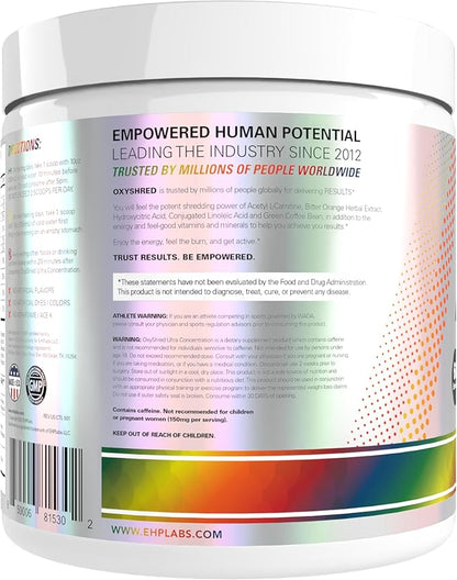 EHP Labs OxyShred Pre Workout Powder - Preworkout Powder with L Glutamine & Acetyl L Carnitine, Energy Boost Drink - Gummy Snake, 60 Servings