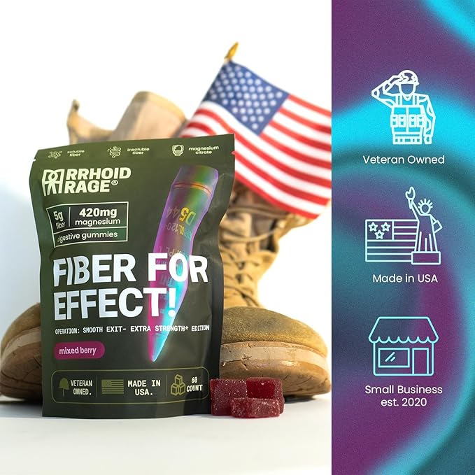 Fiber Extra Strength Gummies with Magnesium Citrate – Extra Strength Gut & Digestive Support – Mixed Berry Flavor – Daily Wellness Supplement – 60 Gummies (2)