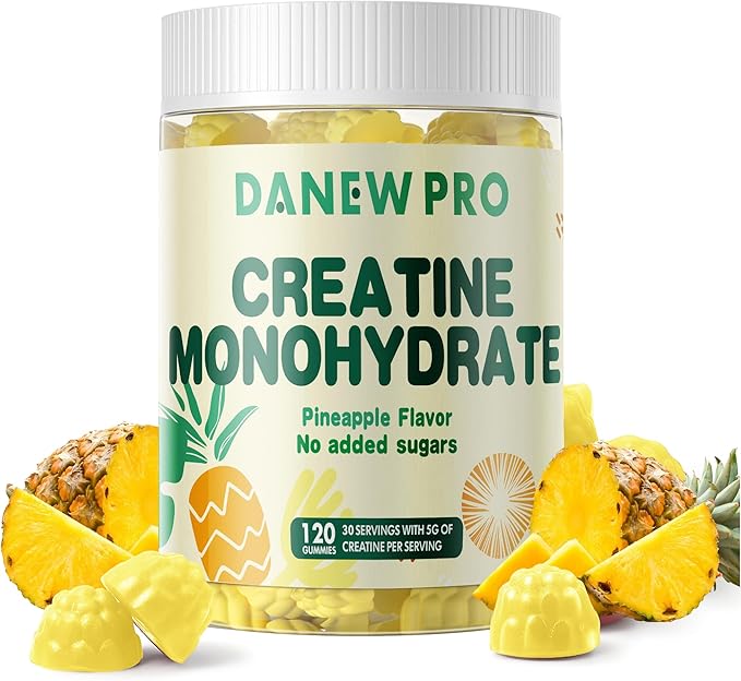 NSF Certified Creatine Gummy 5g - Creatine Monohydrate Gummies for Men & Women, Creatine Monohydrate for Muscle Strength, Muscle Builder, Energy Boost, Pre-Workout Supplement(120 Count)-Pineapple