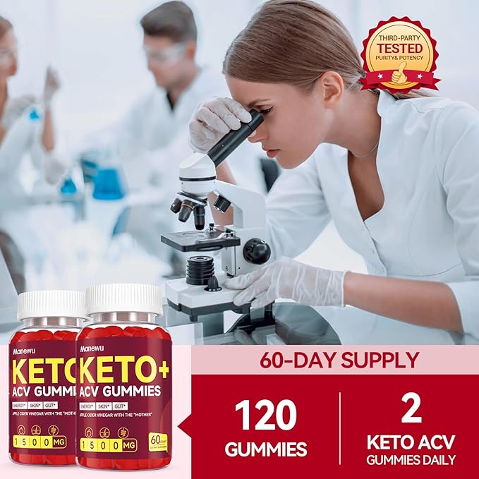 Keto ACV Gummies for Advanced Weight & Loss & Belly Fat Burn - Rapid Fat Burning Diet Supplement for Women Men - 1500mg Organic Gluten Free Apple Cider Vinegar with Mother - Support Gut Digestion