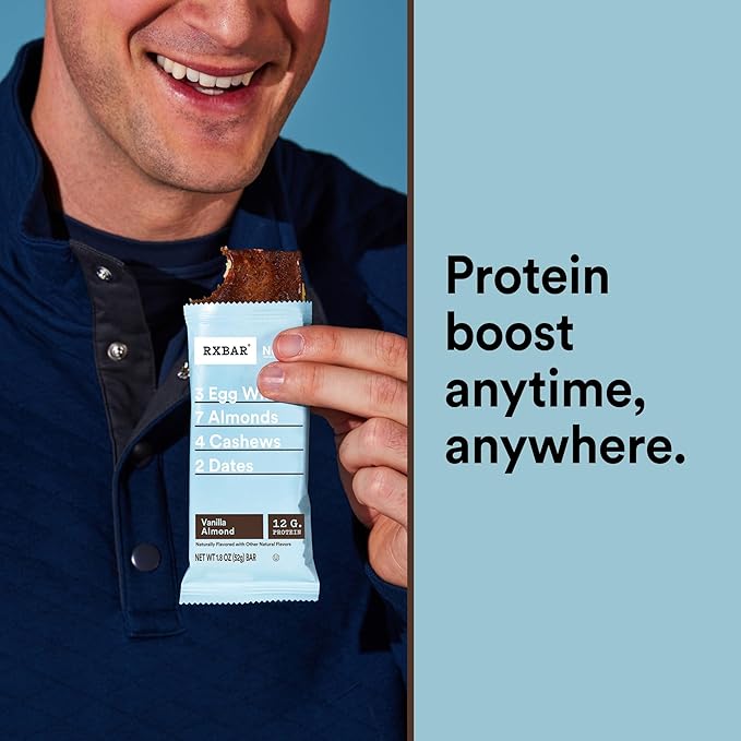 RXBAR Protein Bars, Protein Snack, Snack Bars, Vanilla Almond, 22oz Box (12 Count)