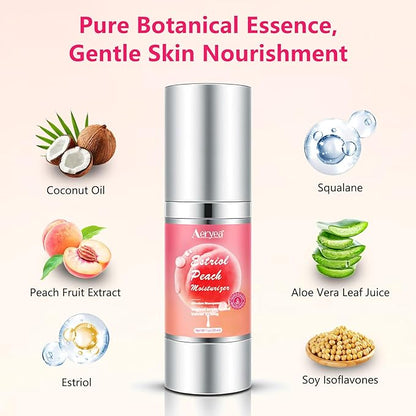 Estriol Peach Cream for Women's - Menopausal Hormone Balance Natural Bioidentical Estrogen Silky Cream for Relief Menopausal Vaginal Dryness & Vulva Itch 1 fl. oz(2 Month Supply)