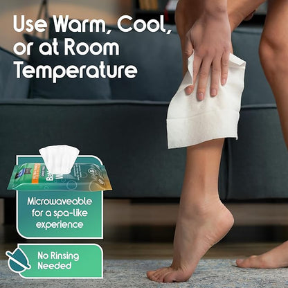Inspire Ultra Thick Rinse-Free Bath Towels | Shower Towels - Flush-Free Wet Wipes with Aloe | Thick Strong Extra Large Towel for Adults | Body Wipes for Adults Bathing