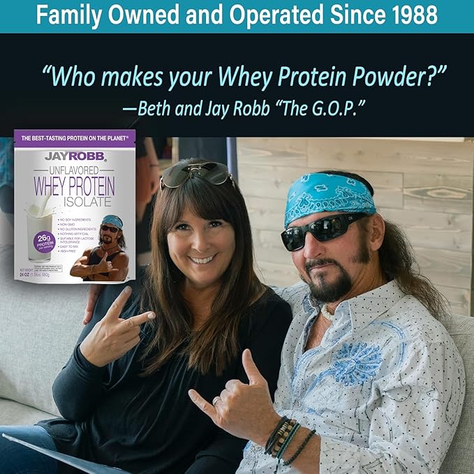 Jay Robb Whey Isolate Protein Powder, Low Carb, Keto, Vegetarian, Gluten Free, Lactose Free, No Sugar Added, No Fat, No Soy, Nothing Artificial, Non-GMO, Best-Tasting (5 Pound, Unflavored)