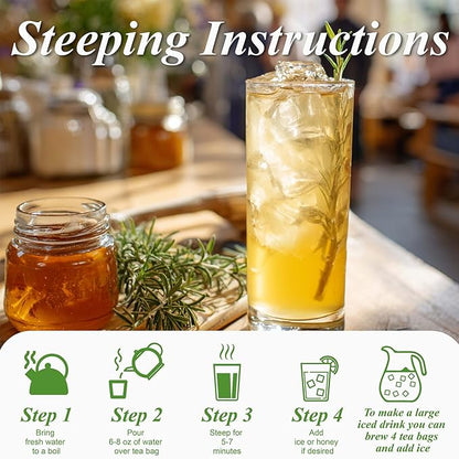 WT WEETEE Rosemary Leaf Tea Bags 100 Count,100% Caffeine-Free Herbal Tea Made from Pure Rosemary Leaves, Supports Digestion & Antioxidants