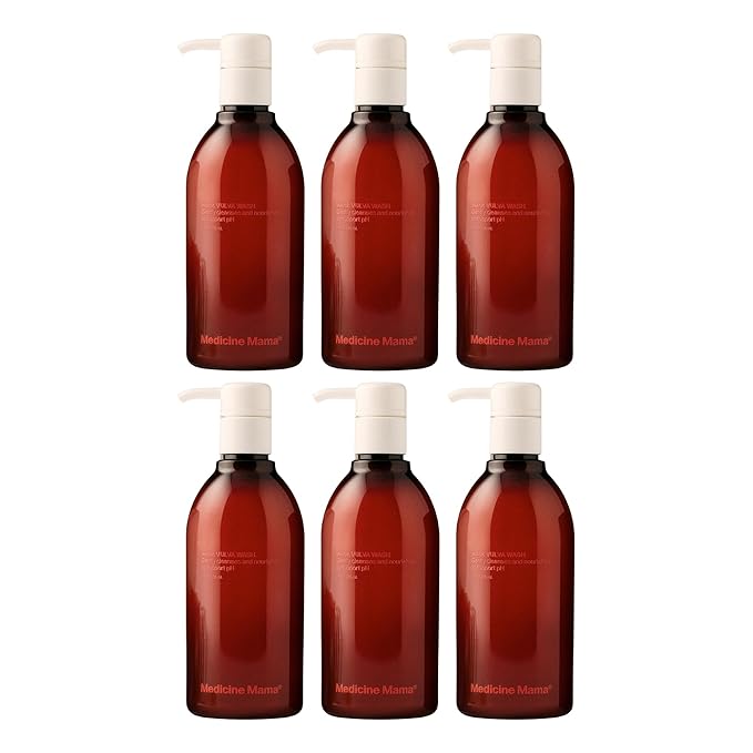 Medicine Mama's Apothecary VMAGIC Gentle Feminine Wash pH Balanced to Cleanse and Rejuvenate Intimate Skin with Chamomile, Collagen, Vitamin E and Sage – Hormone Free – 6 Pack, 8 oz Each