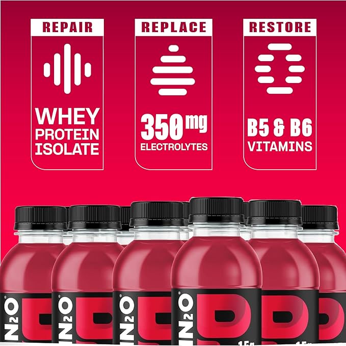 Protein2o Hydration Drink - 2-in-1 Liquid Clear Whey Protein Isolate and Electrolyte Drink - 15g Protein,Vitamins B5,B6 - Post-Workout Recovery - 16.9 Fl Oz - Wild Cherry,(Pack of 24)