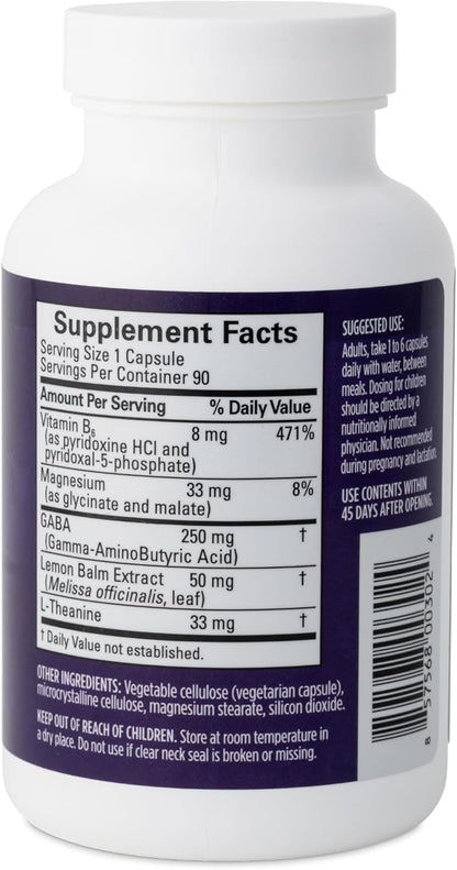 BRAINMD Dr Amen GABA Calming Support - 90 Capsules, Pack of 2 - Promotes Relaxation - Contains Magnesium, Vitamin B6 & Lemon Balm - 180 Total Servings