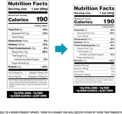 Quest Nutrition Cookies & Cream Protein Bars, 21g Protein, 1g Sugar, 4g Net Carb, High Fiber, Gluten Free, Keto Friendly, 12 Count