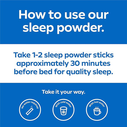 Dream Water Sleep Powder, Sugar-Free, Gluten-Free, Natural Flavors; Blend of 3 Ingredients, GABA, 5mg Melatonin, 5-HPT; Snoozeberry Flavor 60ct