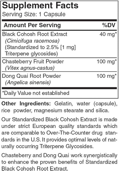 Holly Hill Health Foods, European Standardized Black Cohosh Extract Plus, 120 Capsules