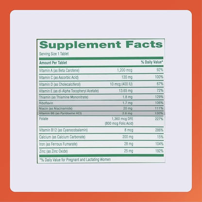 Rugby Prenatal Vitamins - Multiple Vitamin and Mineral Supplement - 100 Tablets (3 Pack)