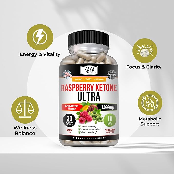 Kaya Naturals Keto Diet Raspberry Ketone - Weight Loss Supplement, Appetite Control, Boost Metabolism - 30 Count…