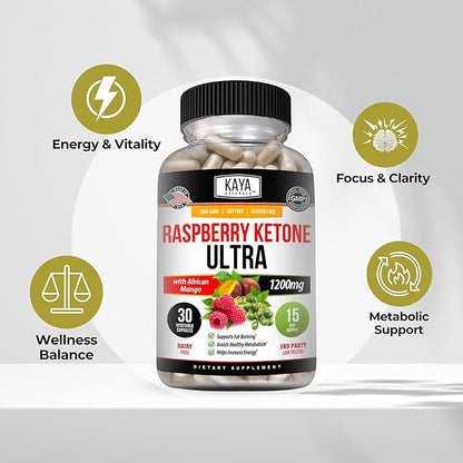 Kaya Naturals Keto Diet Raspberry Ketone - Weight Loss Supplement, Appetite Control, Boost Metabolism - 30 Count…