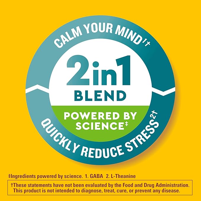 Nature Made Wellblends Stress Relief Gummies, L theanine 200mg to Help Reduce Stress, with GABA 100mg, Same Day Stress Support, 40 Strawberry Flavor Gummies