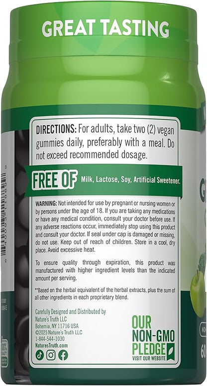 Nature's Truth Super Greens Gummies | 60 Count | Vegan, Non-GMO & Gluten Free | Made with Real Greens | Apple Flavor