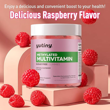Methylated Multivitamin for Women Gummies, Methyl B Complex Vitamins with D3 Zinc Choline TMG for Energy & Nervous System, Vegan, Sugar Free, 60 Count