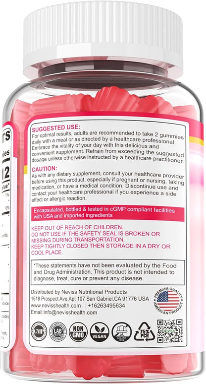 Vaginal Probiotics Gummies for Women PH Balance, Odor Control with Prebiotics, Cranberry, D-Mannose, Promotes Feminine Healthy Vaginal Flora, Urinary Tract, Yeast, Digestive Support, Sugar Free,120Cts