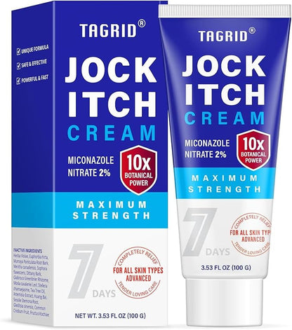 Jock Itch Cream: Jock Itch Relief for Men and Women - Extra Strength Antifungal Cream for Skin - Relief for Itchy Skin - Soothes Itchy - Irritated Skin - Relieves Itching Burning Irritations - 3.5 OZ