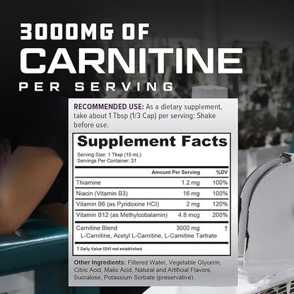 Cutler Nutrition Liquid L-Carnitine Fat Burner Supplement with Acetyl L-Carnitine & L-Carnitine Tartrate - Fat Burner Formula for Optimal Absorption, Energy & Muscle Support | Watermelon Flavor