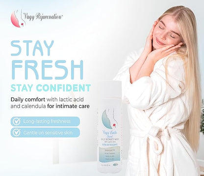 Vagy Rejuvenation Vagy Lactic Feminine Wash with Lactic Acid & Calendula – Gentle Intimate Wash Women pH Balance – Refreshing Vaginal Cleanser – 8 oz (8 oz, Cha nel)