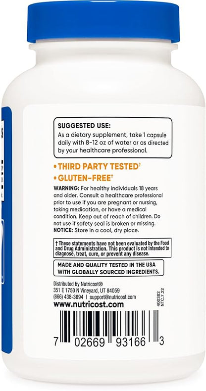 Nutricost Biotin (Vitamin B7) 10,000mcg, 240 Caps (3 Bottles) - Non-GMO, Gluten Free