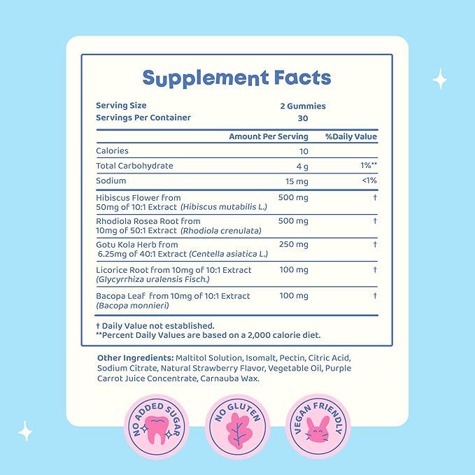 JoySpring Genius Kids Focus Gummies – Natural Herbal Brain Supplement for Kids | Vegan, Gluten-Free, Sugar-Free with Bacopa, Gotu Kola, Rhodiola – 60 Count