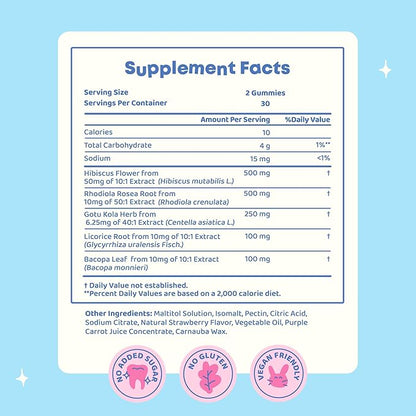 JoySpring Genius Kids Focus Gummies – Natural Herbal Brain Supplement for Kids | Vegan, Gluten-Free, Sugar-Free with Bacopa, Gotu Kola, Rhodiola – 60 Count