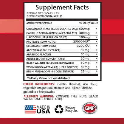 Immunity Support Supplement - Candida Away Plus - Candida Digestive - Candida Cleanse Extra Strength - Digestive Pill - Candida Cleanse for Women and Men - Candida Overgrowth - 3 Bottles 180 Capsules
