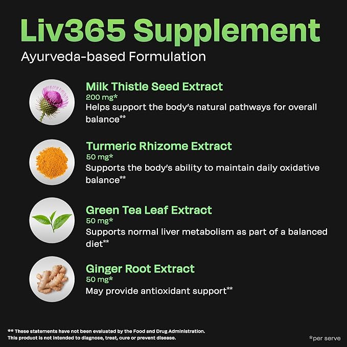 Auric Liv365 Liver Detox Supplement 40 Tablets | Lemon Flavour Advanced Herbal Formula for Liver Health, Detox & Cleansing