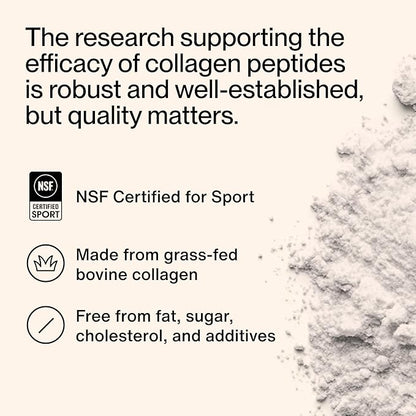 Momentous Grass-Fed Collagen Peptides Powder - Collagen Protein Powder with Fortigel & Vitamin C for Hair, Skin, Nails, & Joint Health Support - NSF Certified for Sport - Packaging May Vary