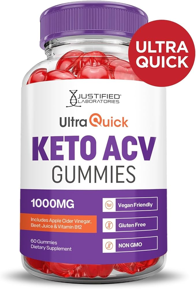 Justified Laboratories (3 Pack Ultra Quick Keto ACV Advanced Formula 1000MG Apple Cider Vinegar Formulated with Pomegranate Beet Juice Powder B12 Vegan Non GMO 180 Gummies