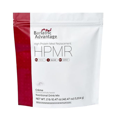 Bariatric Advantage High Protein Meal Replacement Drink Mix - Powder Whey Isolate for Gastric Bypass & Sleeve Gastrectomy Patients - 28 Servings with 27 g Protein - Creme - 43.46 oz