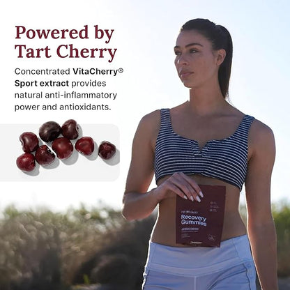 For Wellness Recovery Gummies Restore | Tart Cherry Energy Supplements with Electrolytes for Muscle Soreness, Post-Workout Performance & Recovery | Vegan, Non-GMO, 30 Count