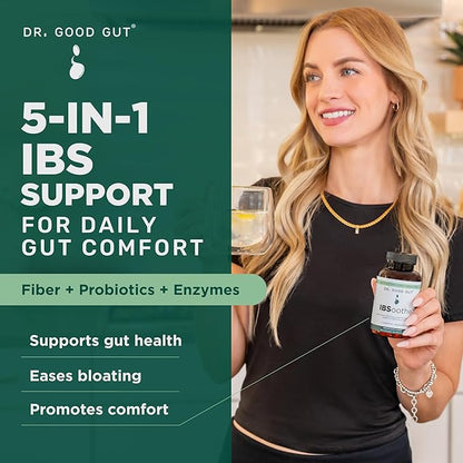 IBSoothe – Digestive Health Supplement for Women & Men with Fiber, Probiotics, Enzymes & Peppermint Oil for Gas Relief, Digestive Health, IBS/Constipation Relief – 90 Capsules