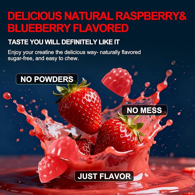 Health4All Creatine Monohydrate Gummies 5g for Men & Women, Creatine Gummy for Strength Energy & Muscle Growth Support Pre-Workout Supplement - Strawberry 120 Gummy
