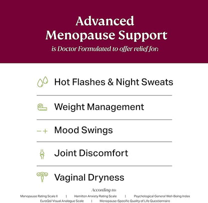 Clinically Proven Menopause Supplement for Weight Management, Hot Flashes, Night Sweats and Low Energy | Complete Multi-Symptom Menopause Supplement for Women